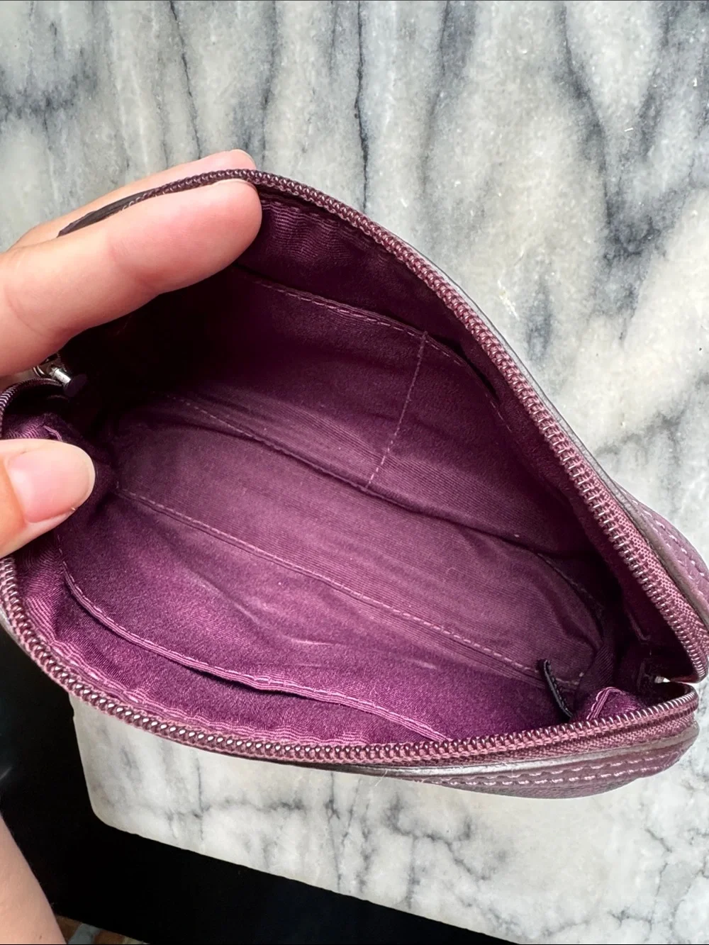 Coach Plum Logo Cosmetic Pouch
